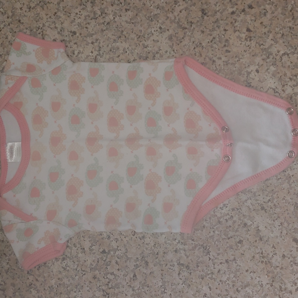 6-9 month onsie by cutie pie elephant print